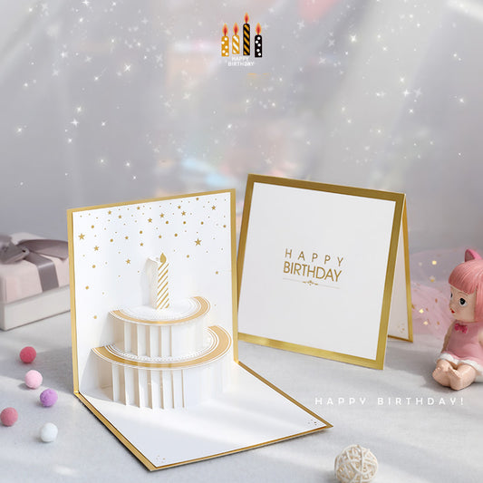 B - pop up 3d birthday cake greeting cards