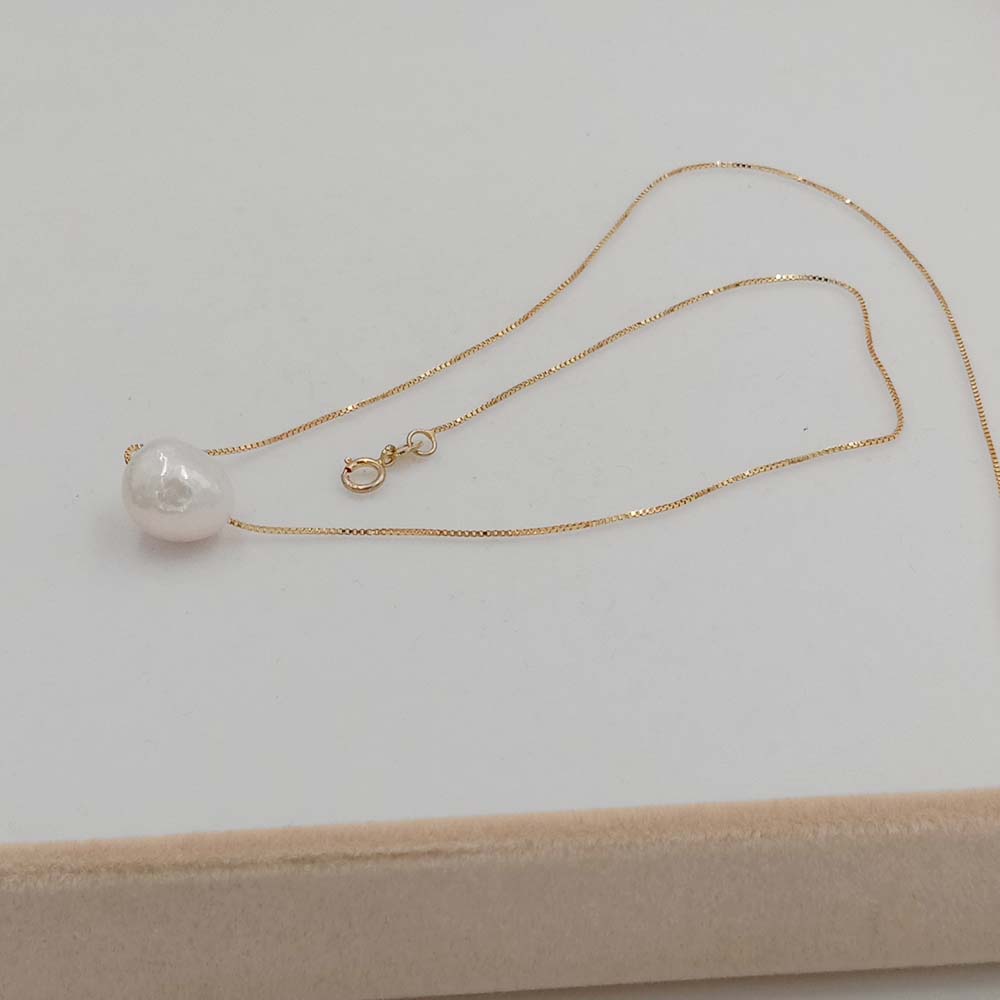 PA - Real Pearl Pendant With 18K Gold Plated Sterling Silver Chain White, Pink, or Purple Necklace Celeste 925 Fresh Water Pearls Collection Sterling Silver gift box