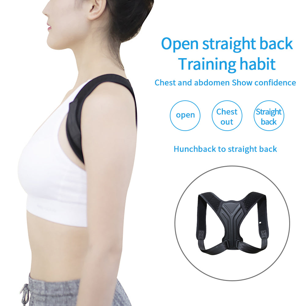 Posture Corrector Adjustable Back Support For Men Woman Helps Promote Proper Posture Black