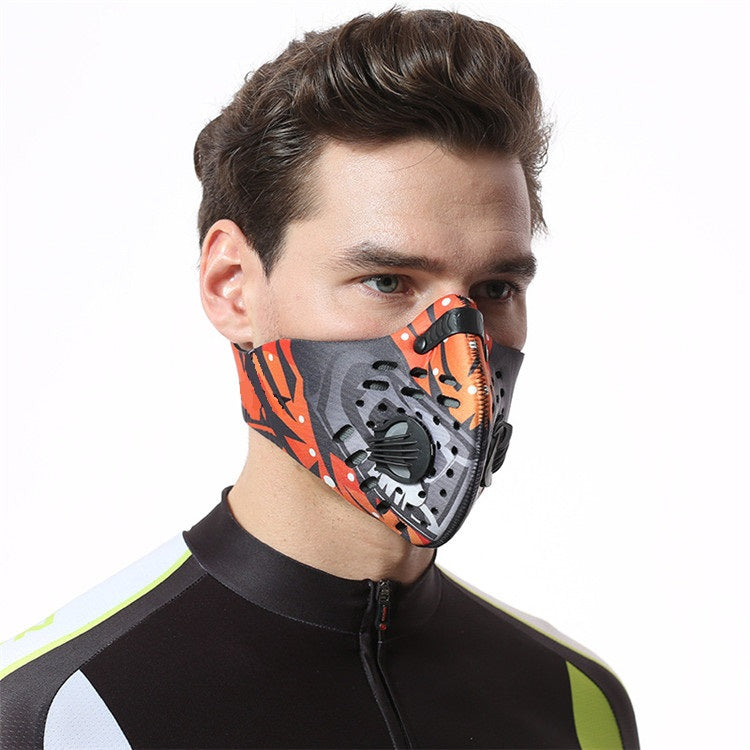 Orange Face mask with filter Adult Unisex face covering