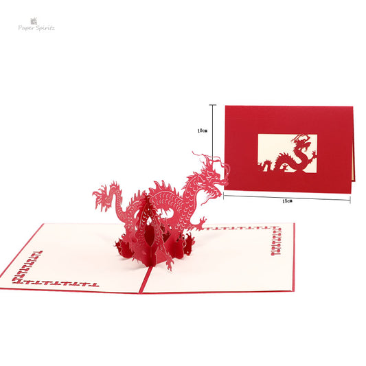 C - Chinese 3D dragon pop up card for new year gifts