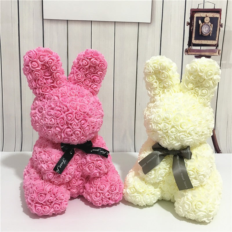 Bunny Eternal Rose Bear LIMITED EDITION Rabbit Handmade Foam Teddy Gift Graduation Wedding Birthday