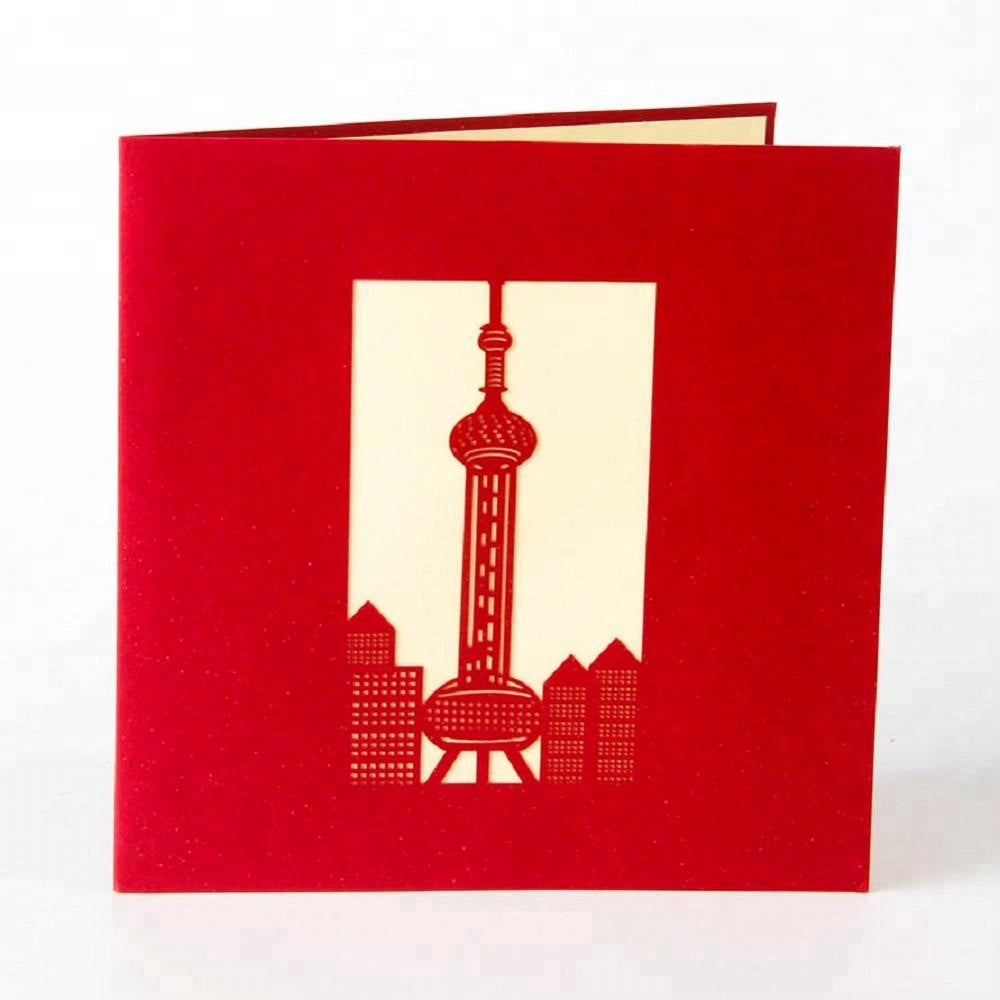 A2 - Shanghai Landmark Building The Oriental Pearl Tower Pop Up Card