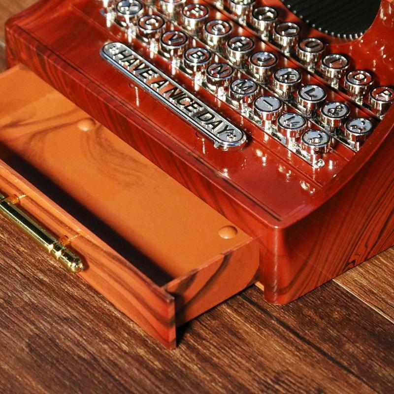 Type Writer Music Box Jewellery storage Old Timer Vintage Retro Style Home Decor Typewriter Musical Gift Toy