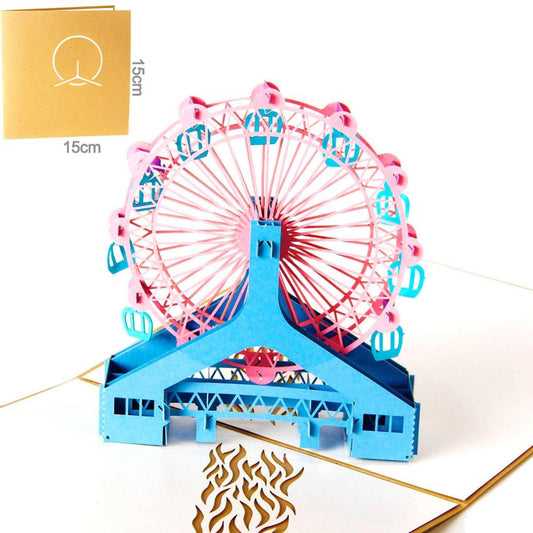A1 - London eye Paper Custom Cut 3D Pop Up Birthday Holiday Festival Greeting Cards