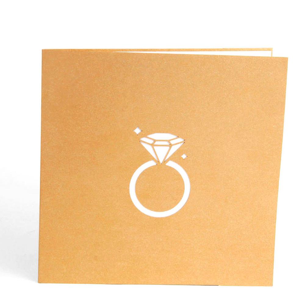 C - Engagement Paper new design Ring 3d valentine greeting cards