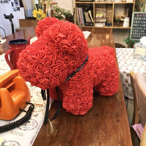 Eternal Rose Puppy LIMITED EDITION Dog Handmade Foam Teddy Bear Gift