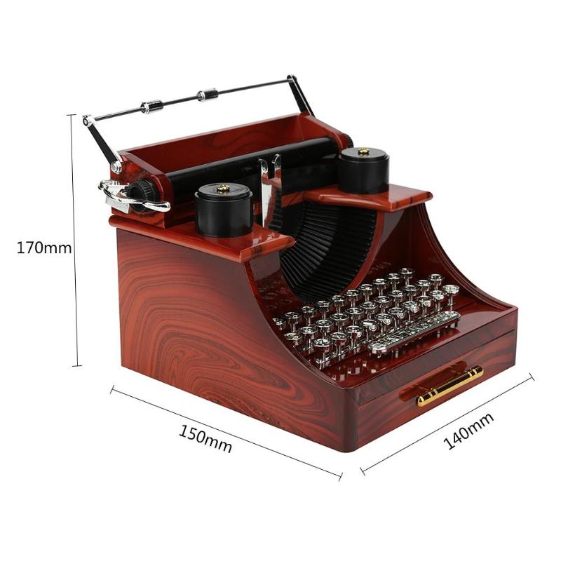 Type Writer Music Box Jewellery storage Old Timer Vintage Retro Style Home Decor Typewriter Musical Gift Toy