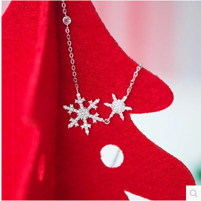 925 Silver Snowflake Women necklace