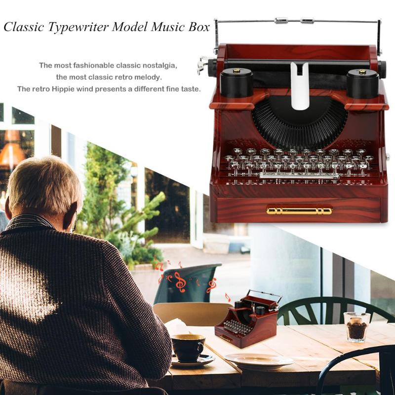 Type Writer Music Box Jewellery storage Old Timer Vintage Retro Style Home Decor Typewriter Musical Gift Toy