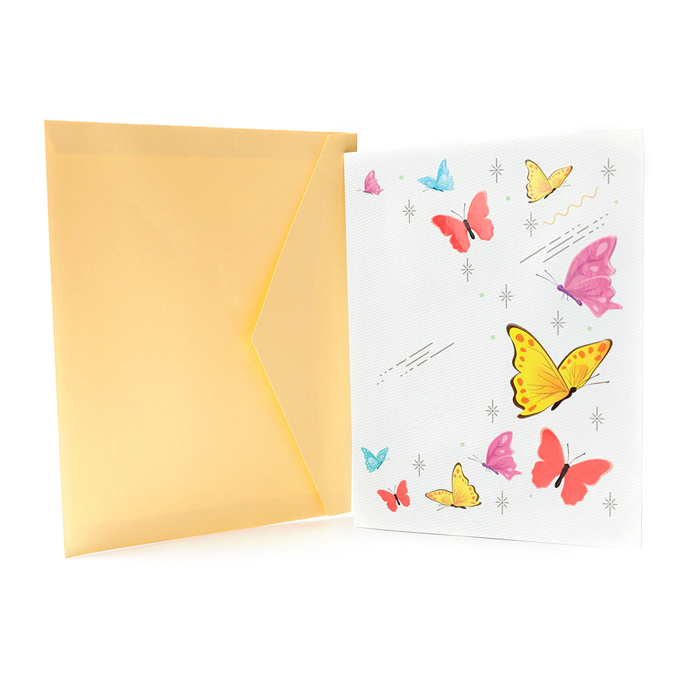 B - Butterfly 3D Pop Up Greeting Card with Envelope