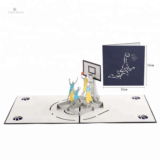 B - Paper Spiritz Sport Pop Up Basketball Player Birthday Gift Greeting Card