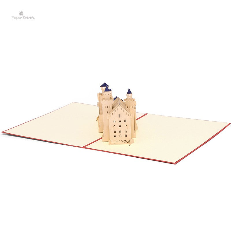 A2 - Schloss Neuschwanstein Pop Up Card Handmade New Swan Stone Castle Creative Origami Gift Cards Wholesale