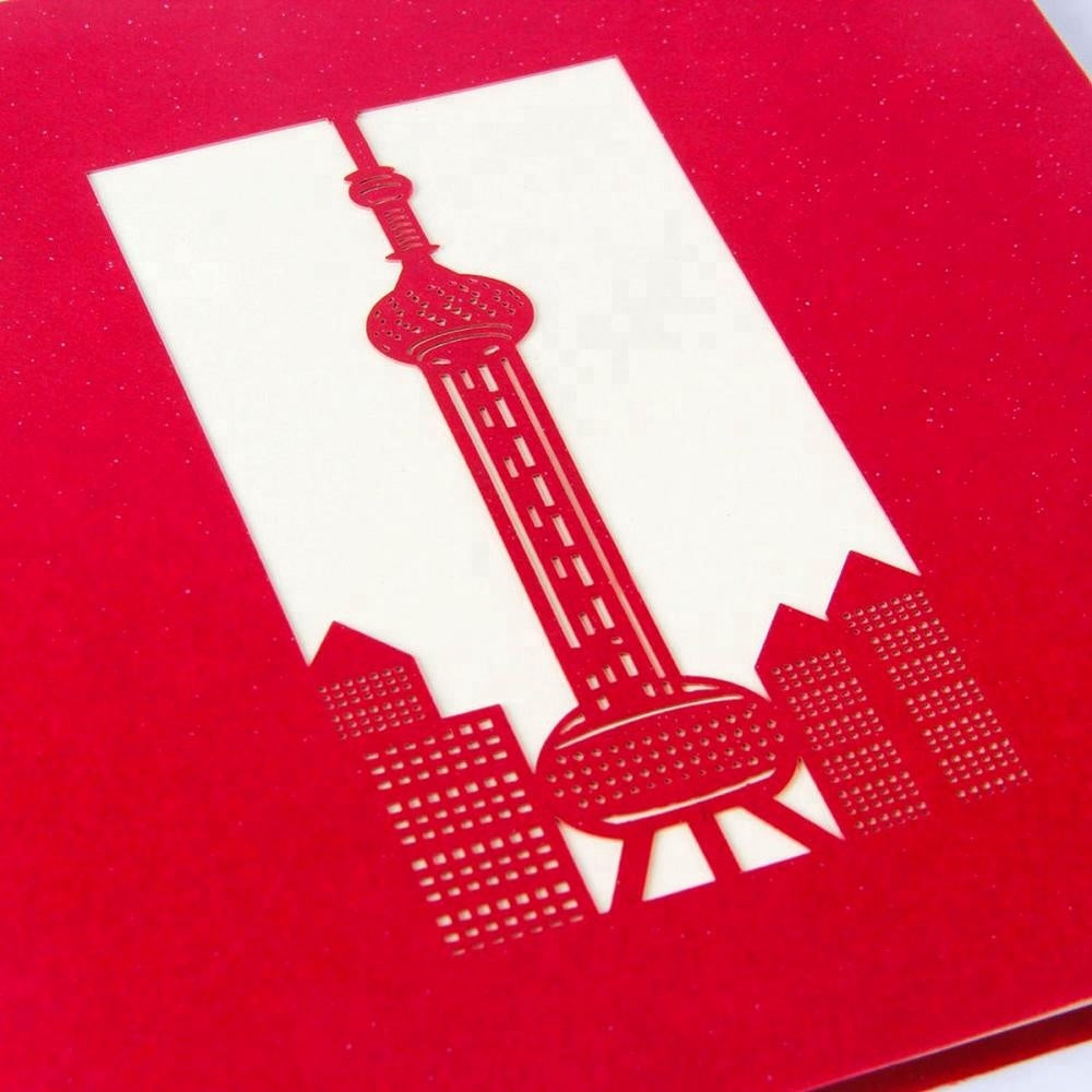 A2 - Shanghai Landmark Building The Oriental Pearl Tower Pop Up Card