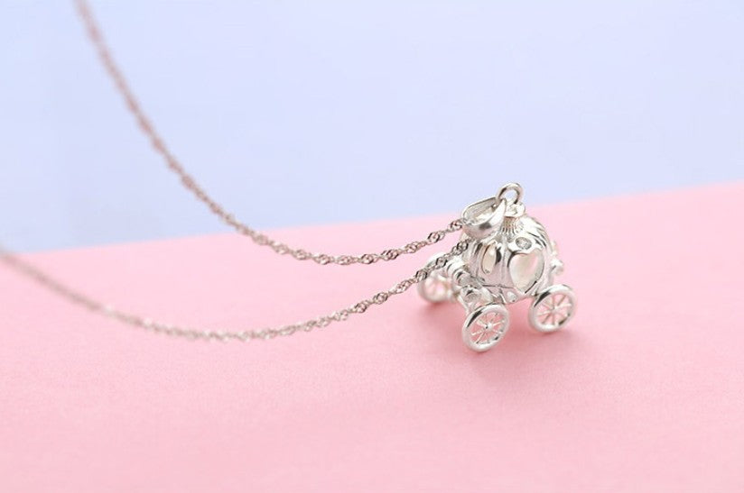 O - Cinderella Fairytale Magic Sterling Silver 925 Necklace Hypoallergenic women girls princess gift