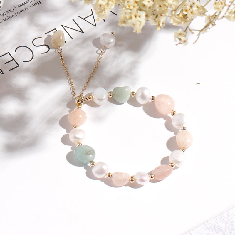 Baroque Freshwater Pearl Crystal Bracelets Nature Colourful Bead Adjustable Bracelet For Girls