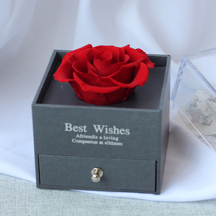 G - Eternal Rose Gift Set Real Preserved Flower with Gold, Rose Gold or Silver Plated Necklace Gifts