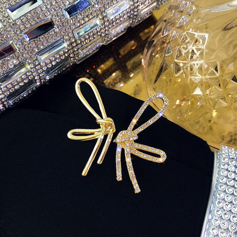 J - Bow Knot Butterfly 925 Sterling Silver Earrings Designer Crystal Earring Jewelry Gift Women
