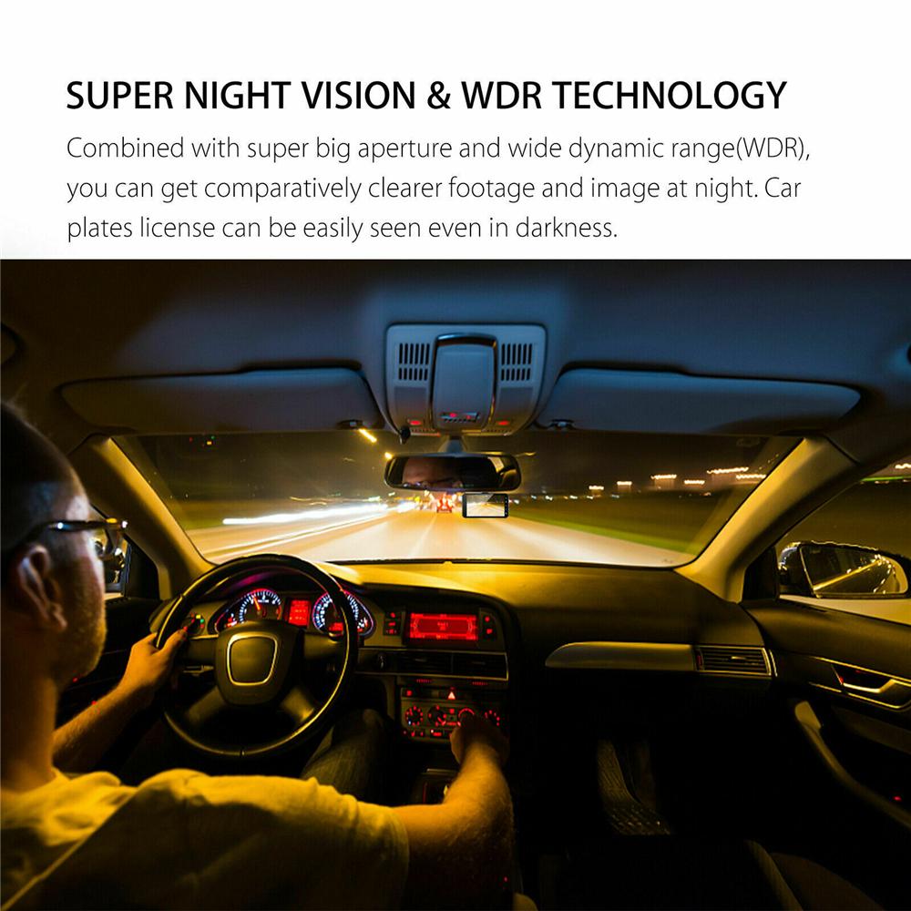 Digital 4'' IPS Touch Screen Dash Cam for Cars Front and Rear Dual Lens Night Low light Vision Camera HD 1080P Full HD 170° Wide Angle Backup Camera with Night Vision WDR G-Sensor Parking Monitor Loop Recording Motion Detection