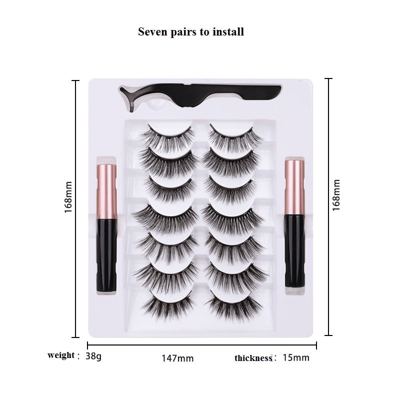 A - 7 Pairs Life Diaries Mixed Styles 3D Magnetic Eyelashes with Eyeliner High Quality Synethic Natural False Lashes Eyeliner Kit