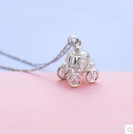 O - Cinderella Fairytale Magic Sterling Silver 925 Necklace Hypoallergenic women girls princess gift