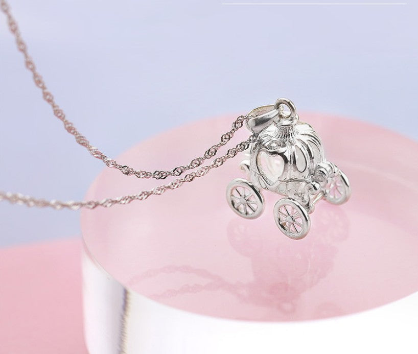 O - Cinderella Fairytale Magic Sterling Silver 925 Necklace Hypoallergenic women girls princess gift