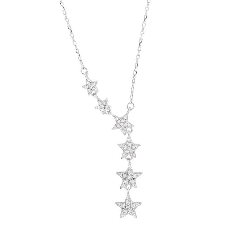 O - Starry Night 925 Sterling Silver Chocker jewelry Constellation Stars pendant necklace Gift