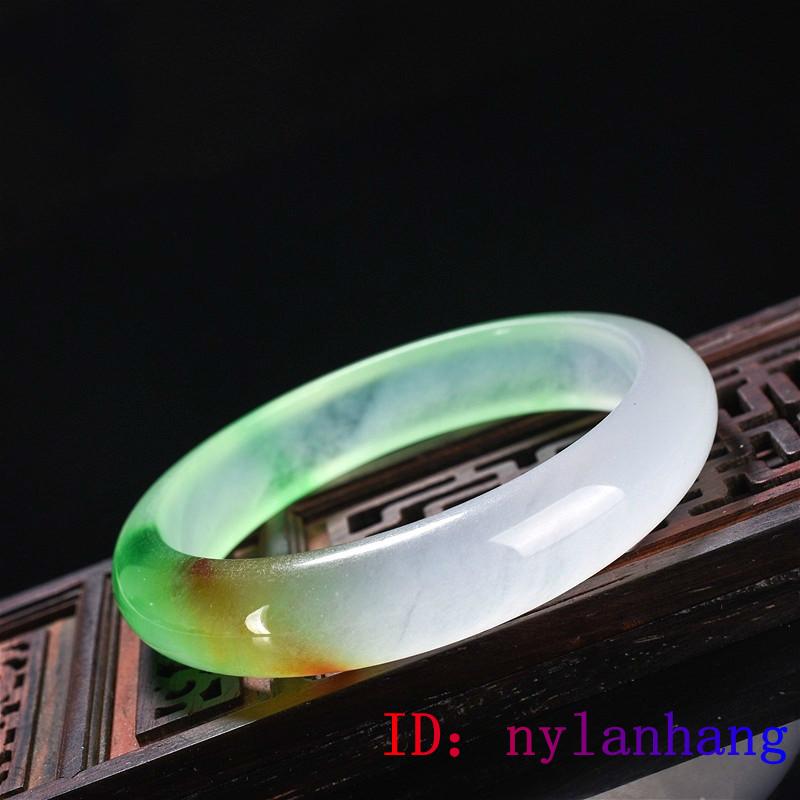 Jadeite Color Jade Bangle Bracelet Natural Amulet Women Jewelry For Chinese Gifts