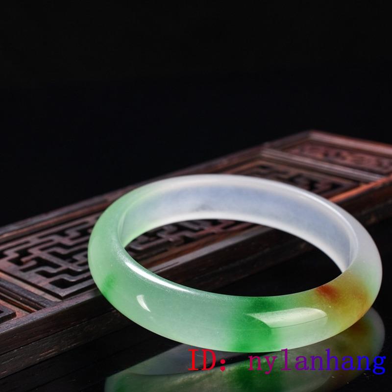 Jadeite Color Jade Bangle Bracelet Natural Amulet Women Jewelry For Chinese Gifts