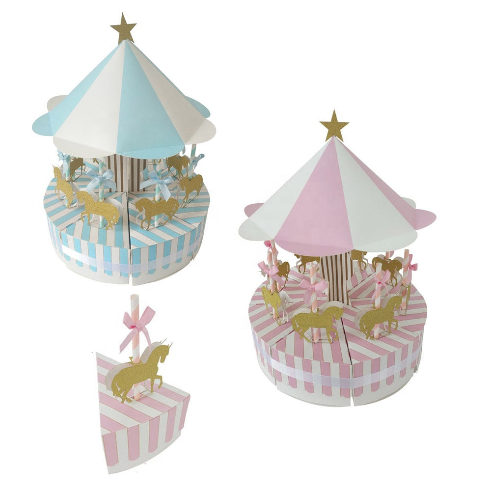 Carousel Paper Gift Box Wedding Favors and Gifts Unicorn Party Baby Shower Candy Box Birthday Party Decorations