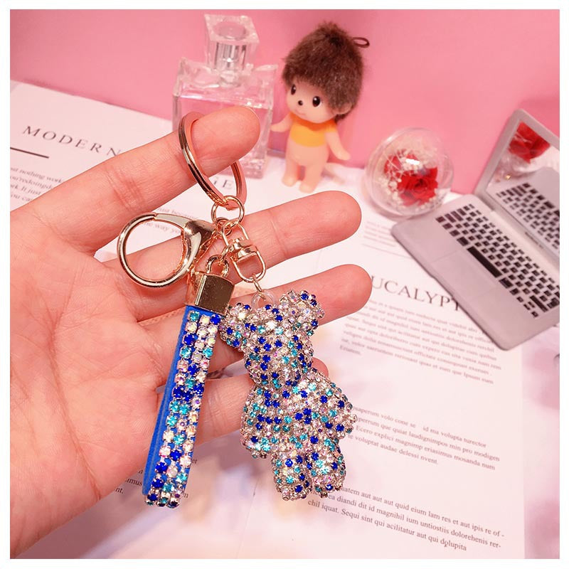 Bear Keychain Crystal Car Keychain for Lady Promotional Gift Custom