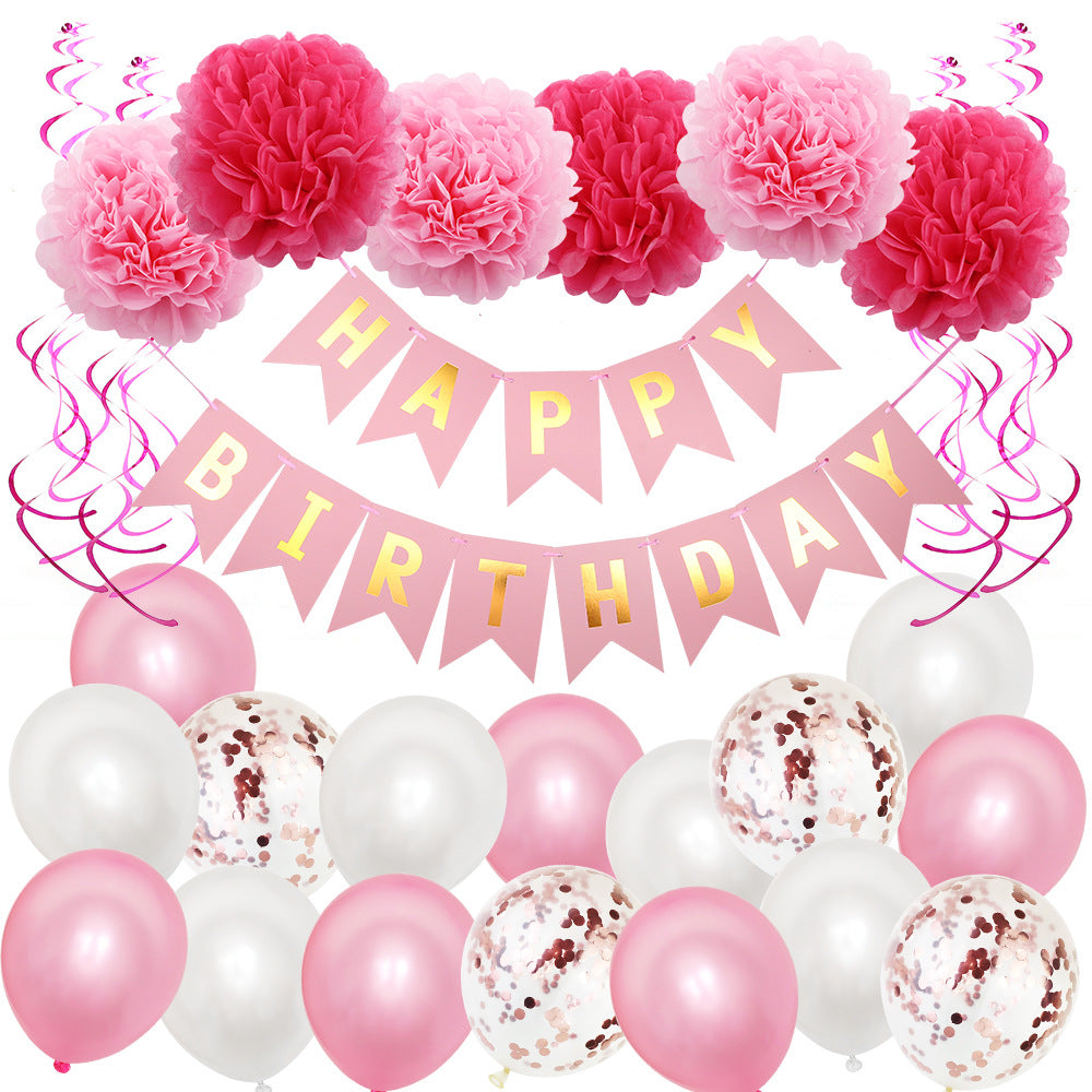 M - Happy Birthday Party Celebration Balloon Decorations