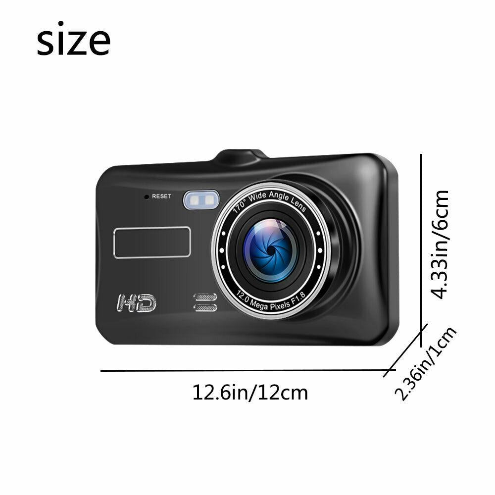 Digital 4'' IPS Touch Screen Dash Cam for Cars Front and Rear Dual Lens Night Low light Vision Camera HD 1080P Full HD 170° Wide Angle Backup Camera with Night Vision WDR G-Sensor Parking Monitor Loop Recording Motion Detection