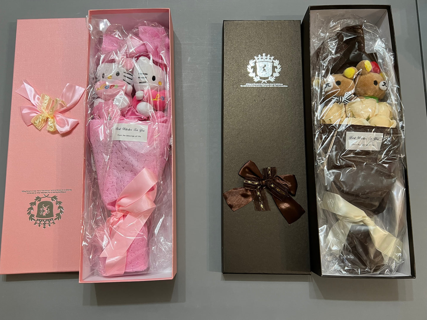 Hello Kitty, Teddy Bear, Stitch Flower Bouquet With Special Box