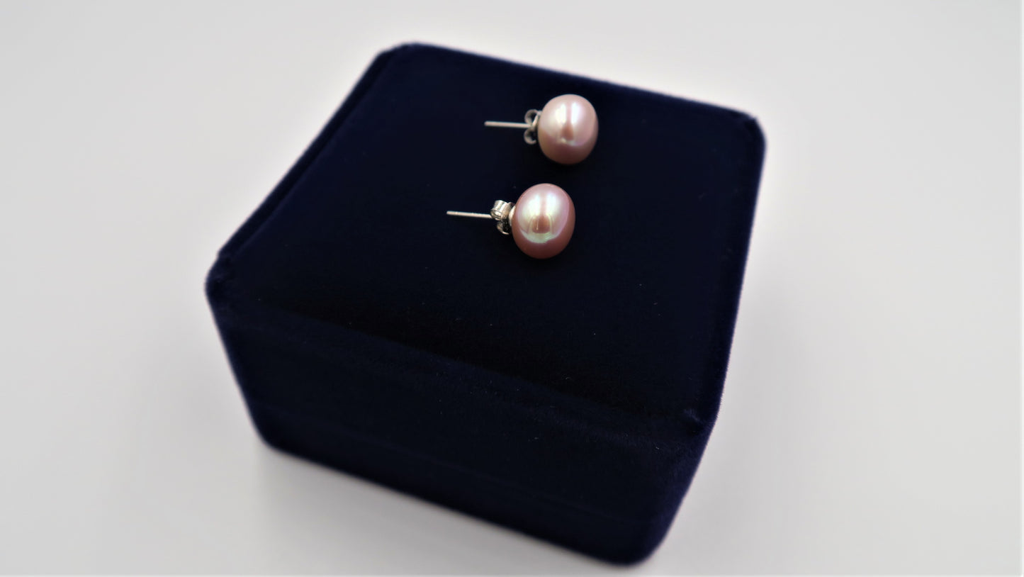 PD - Real Pearl Earrings Celeste Collections Purple Pink Pearls Earring 925 Sterling Silver gift box