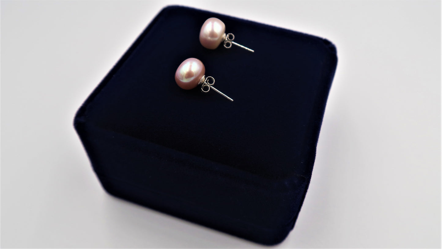 PD - Real Pearl Earrings Celeste Collections Purple Pink Pearls Earring 925 Sterling Silver gift box