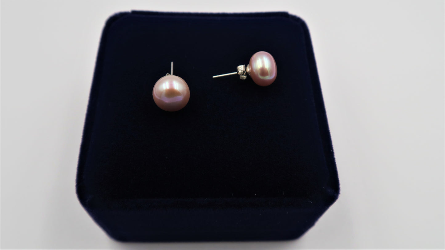 PD - Real Pearl Earrings Celeste Collections Purple Pink Pearls Earring 925 Sterling Silver gift box