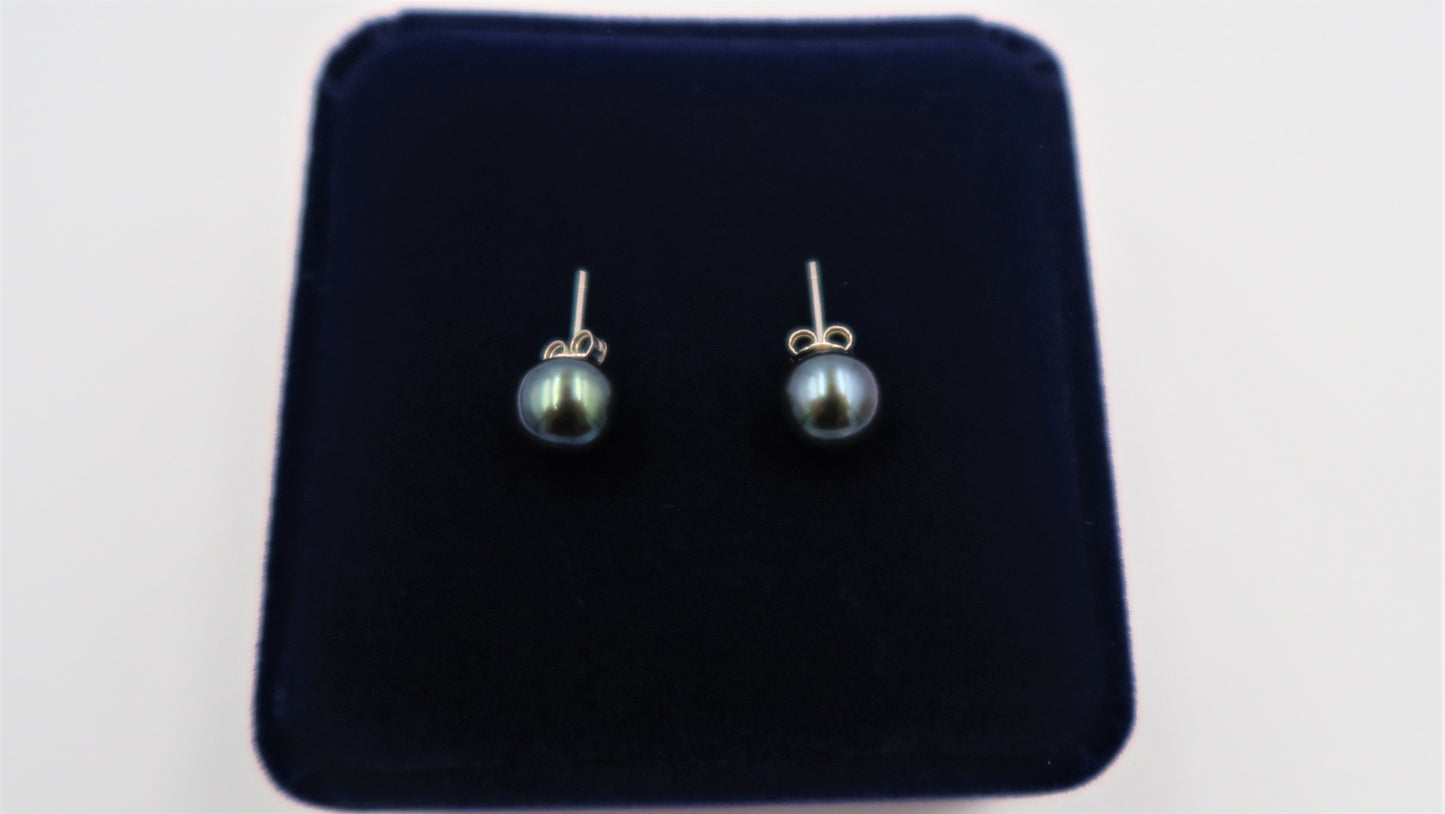 PD - Real Pearl Earrings Celeste Collections Black Peacock Pearls Earring 925 Sterling Silver gift box