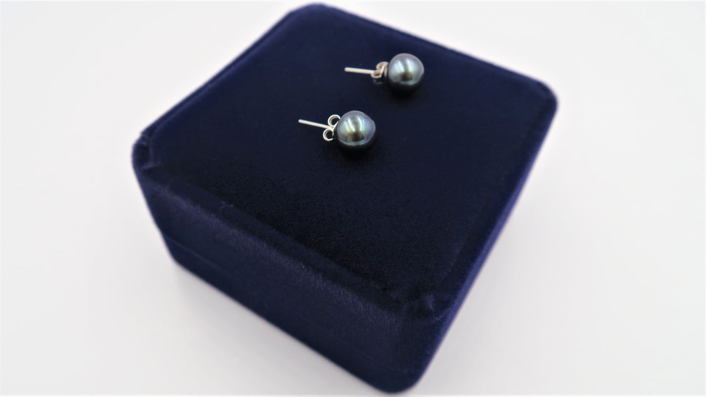 PD - Real Pearl Earrings Celeste Collections Black Peacock Pearls Earring 925 Sterling Silver gift box