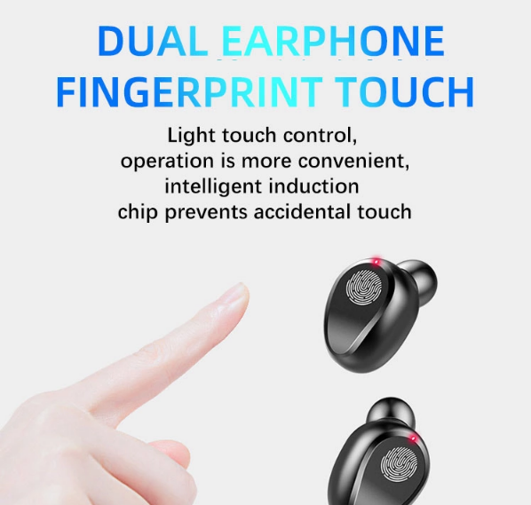 TWS Wireless Earphones Bluetooth Earbud Black White w/ Charging Case Ear phone Waterproof