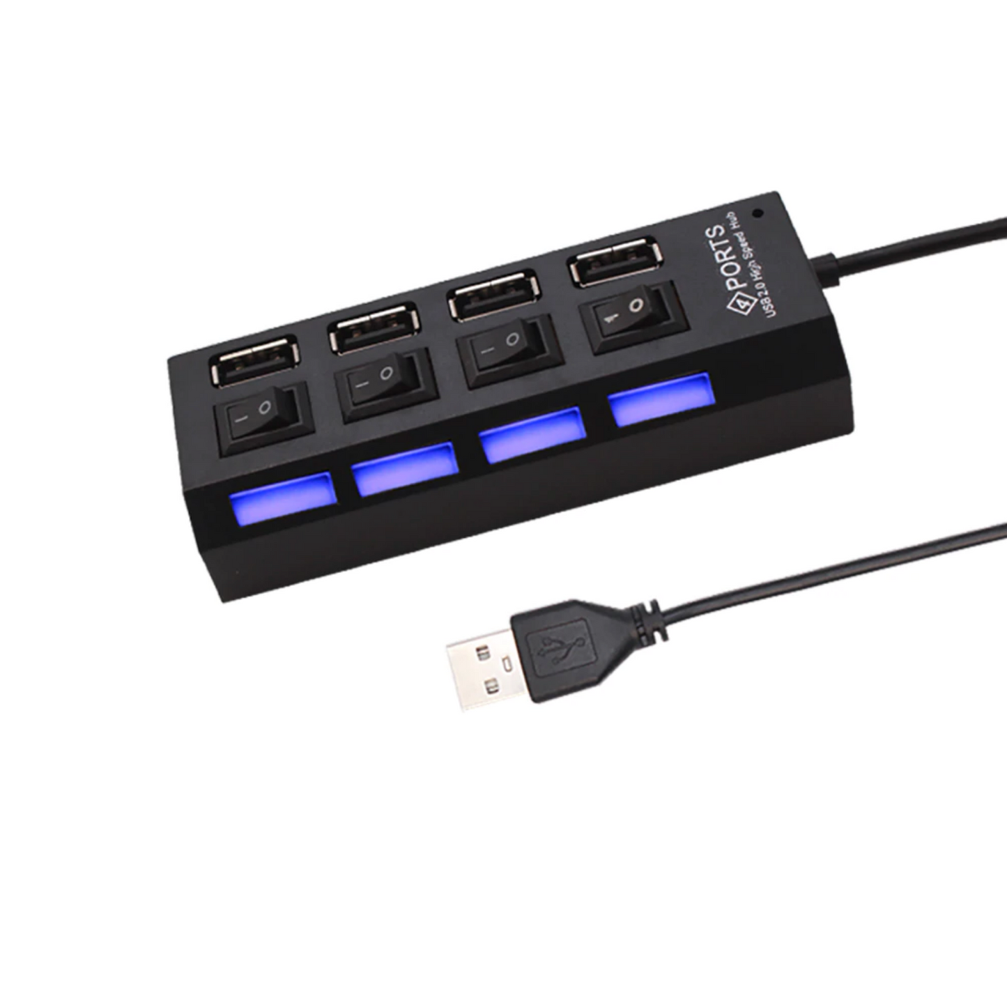 N - 4 Ports High Speed USB 2.0 Hub Splitter Adapter Expander Multi USB With On/Off Switch For Windows PC