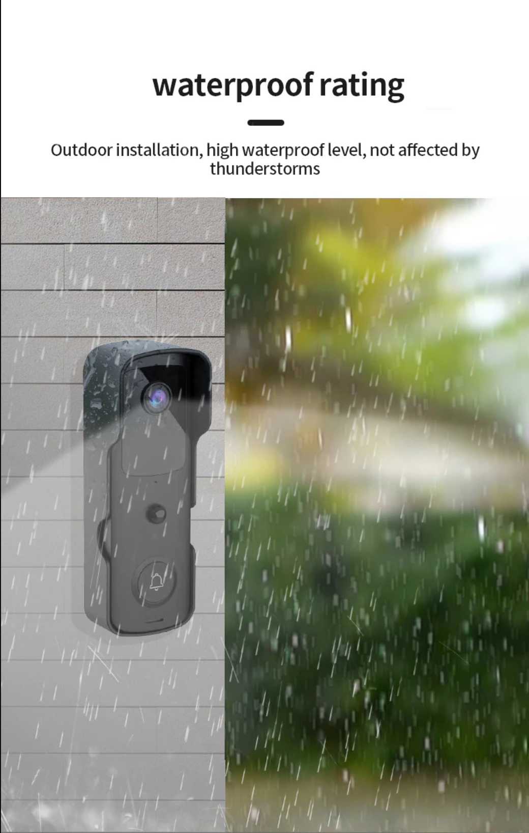 P - Tuya Smart Phone App 1080P WiFi Video Smart Wireless Doorbell With Chime And Rechargeable Batteries For Phone Home Security