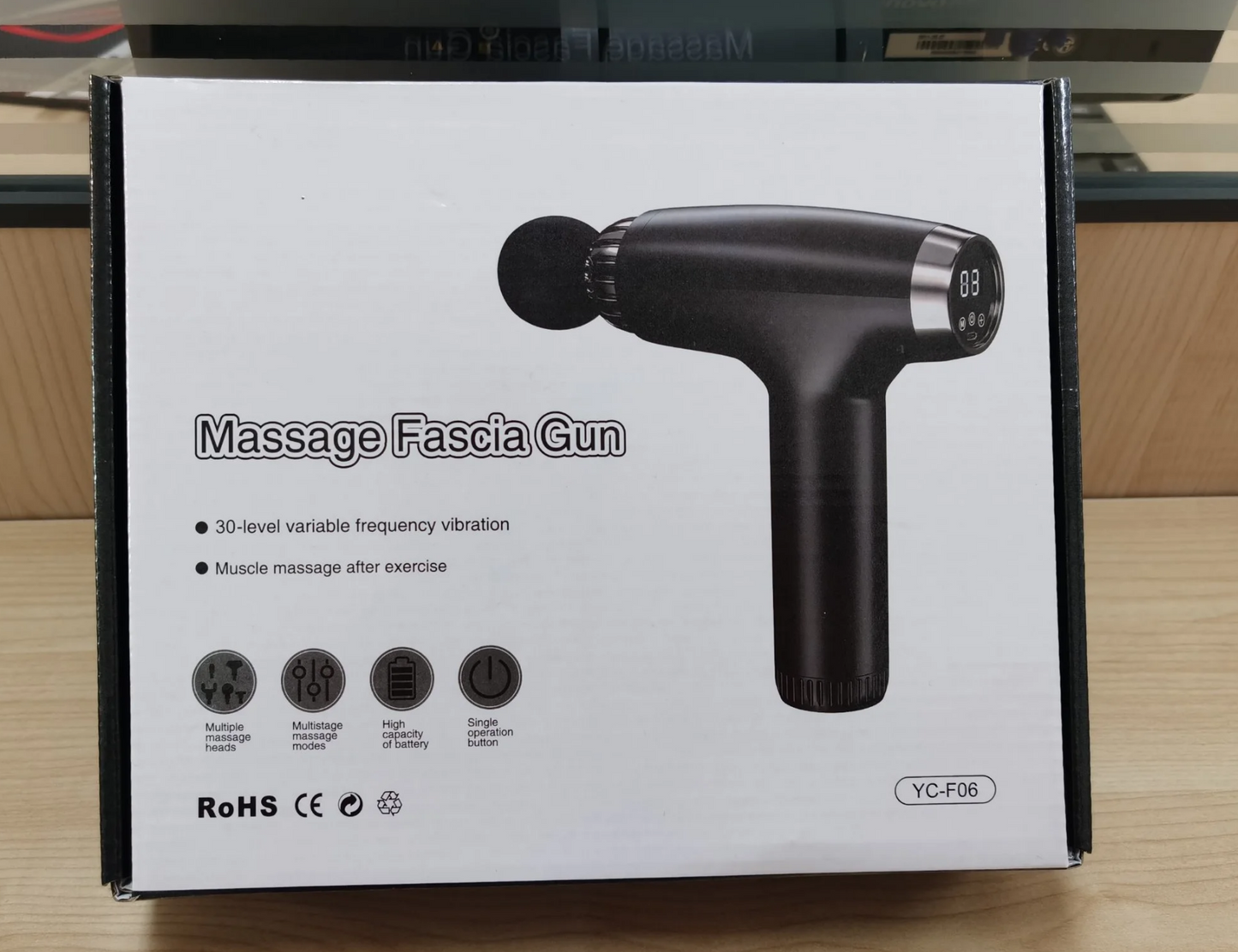 Massage Gun 30 Speed 4 Modes 3200rpm Wireless Rechargeable 5 Adjustable Massager Heads Light Mini