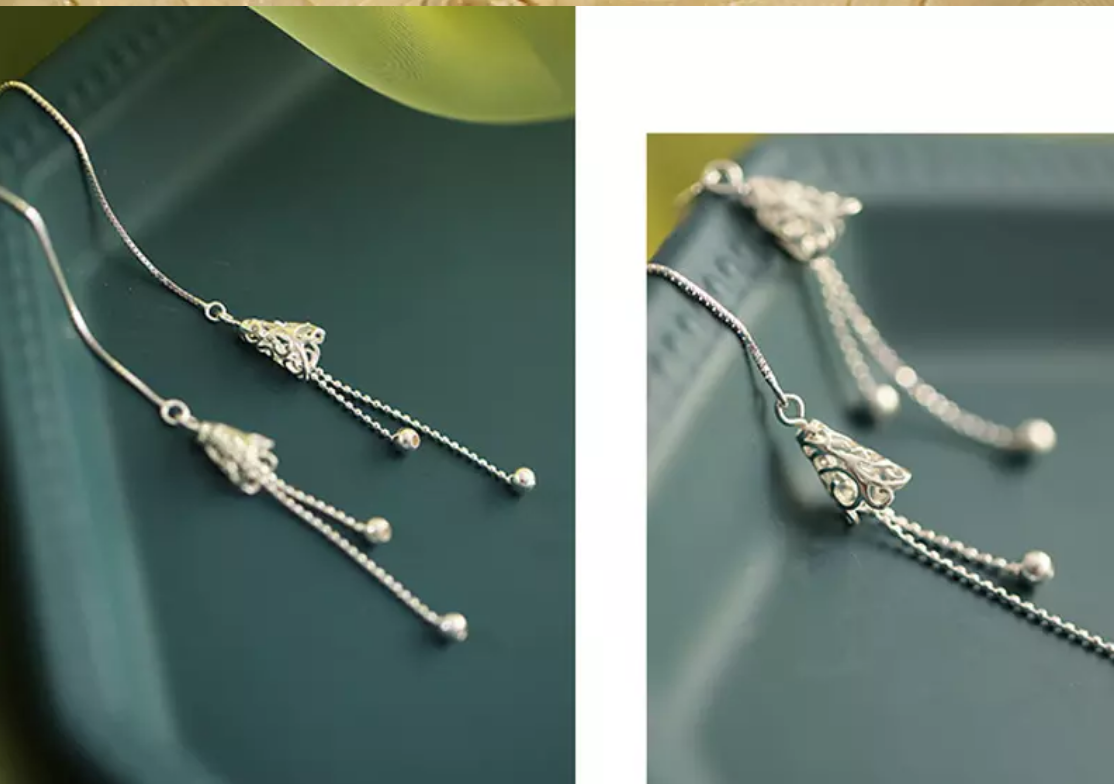 925 silver vintage wind chime earring