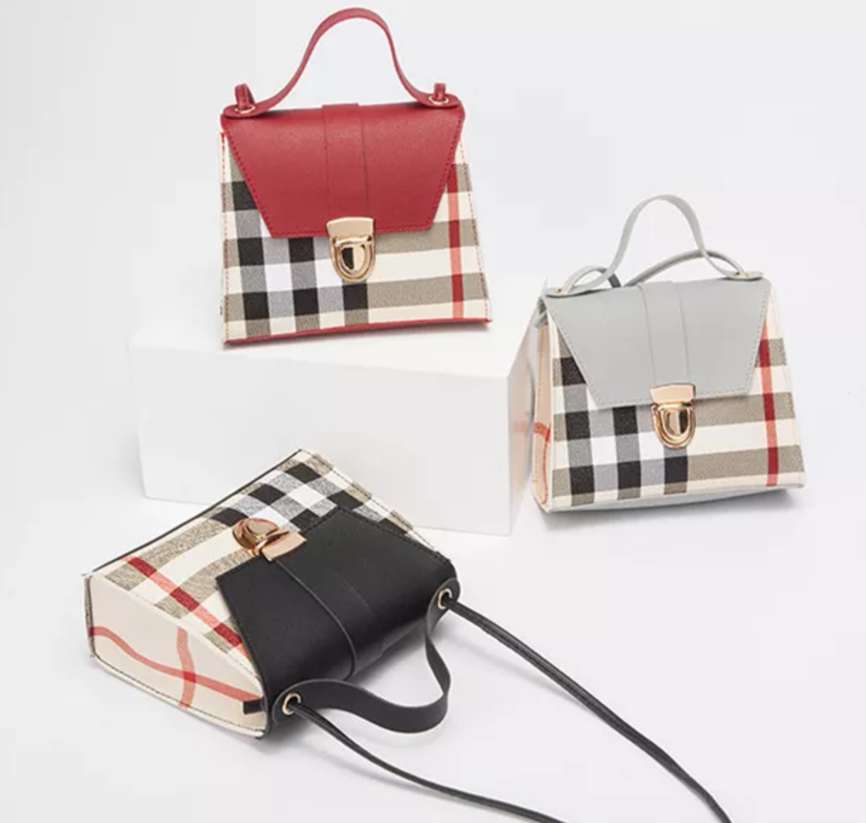 Ladies Hand Bags Handbag Cute Shoulder Mini Purse Bag Plaid Designer Small Handbags For Women