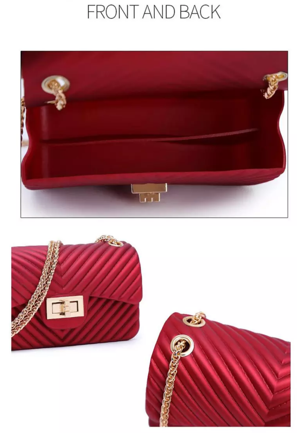 Cute Clutch Purses Ladies Single Bag Shoulder Female Women Jelly Luxury Handbags with Chain
