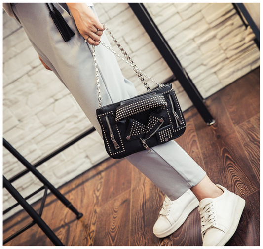 Bags Rivet Zipper Jacket Bag Designer Motorcycle Handbags Personality Chain Crossbody Sac A Main Femme