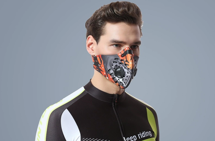 Orange Face mask with filter Adult Unisex face covering