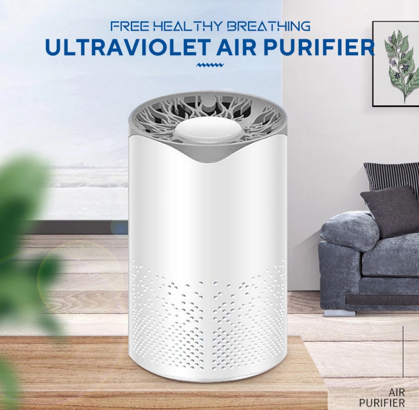 P - UV Air Purifier 4 Layer HEPA Filter ultraviolet light air cleaner portable room size