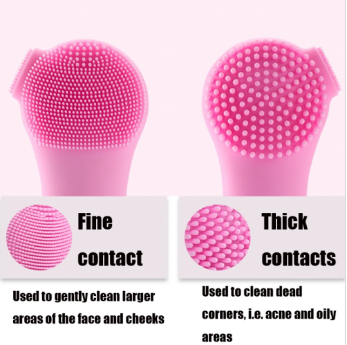 A - 6 in 1 Facial Cleansing Device Brush Set Rechargeable Spa Skin Care Exfoliator Pink Blue